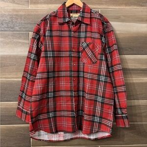 Vintage Ranch Gear Red 100% Cotton Flannel Country Western Large 2000s Workwear